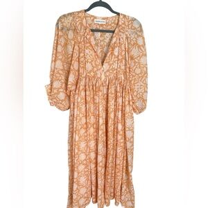 Daughters of India Prairie Boho Floral Peasant Dress XS